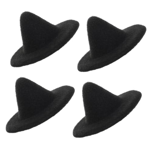 Yardwe 4 Stück Mini-Zaubererhut klein Party winzig Halloween Miniatur-Puppenhüte Puppenhut DIY Material Magierhut für Puppen Mini-Hut Puppenhaushüte handgefertigte Miniaturhüte Eva Black von Yardwe