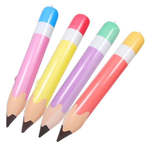 Yardwe 4 Stück PVC Riesige Aufblasbare Bleistifte Realistische Schulparty Deko für Klassenraum Abschlussfeier und Schulanfang Wiederverwendbare Leichte Riesen-ballons in Gelb Rot Violett von Yardwe