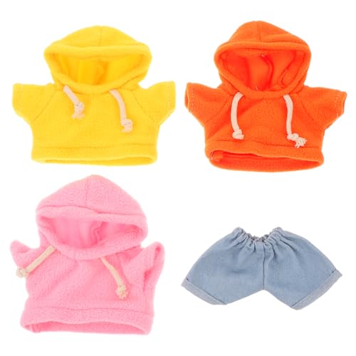 Yardwe 4 Stück Puppenkleidungsset Kleidung für Spielzeugbären Stofftierhose Bärenanzug Kleine Puppenkleidung Puppen Machen Zubehör Puppen anziehen Puppenkleidung Accessoires Plüsch von Yardwe