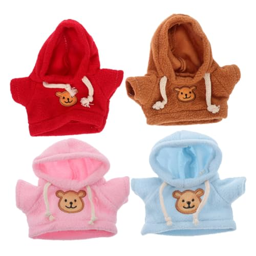 Yardwe 4 Stück Sweatshirt -Puppe plüschige Kleidung -Bär-Kostüm Kuscheltiere Kleidung Puppenkleidung Kleidung für Plüschtiere Stoff von Yardwe