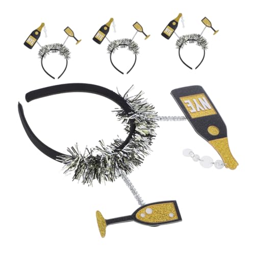 Yardwe 4 Stück Weinflaschen-Stirnband Zubehör Stirnband Make-up-Kopfbedeckungen partyzubehör silvester dekoration Haarschmuck für Silvester Frohes neues Jahr Dekorationen Eisendraht Black Yardwe 4 Stück Weinflaschen-Stirnband Zubehör Stirnband Make-up-Kopfbedeckungen partyzubehör silvester dekoration Haarschmuck für Silvester Frohes neues Jahr Dekorationen Eisendraht Black von Yardwe