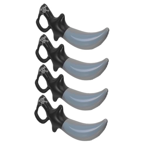 Yardwe 4 Stücke Aufblasbares Piratenmesser aufblasbares Partygeschenke für aufblasbare Schwerter Piratenschwert Ninja Kinderspielzeug Plastikschwert PVC Black von Yardwe