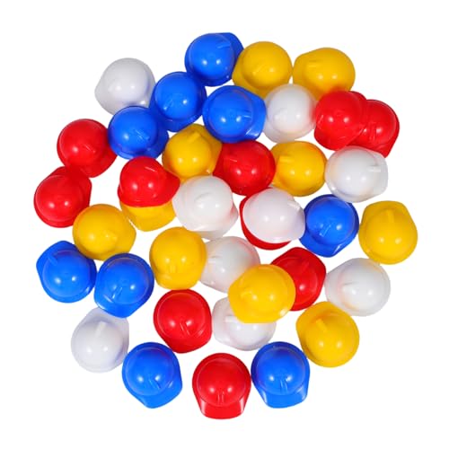 Yardwe 40 Stück Mini-Schutzhelm Mindest Kind klein Miniaturhüte Schüttgut winzig Mini-Bauhut Puppenhüte Schutzhelm Dekoration Miniatur-Bauhüte Miniatur-Schutzhelm Plastik von Yardwe
