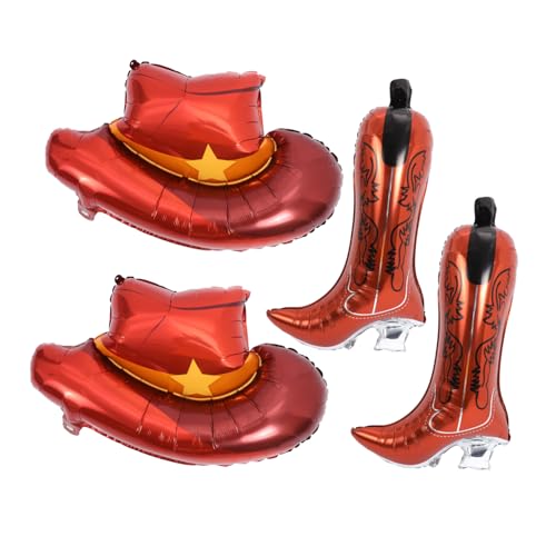 Yardwe 4Stücke Cowboy Hut und Stiefel Ballons Western Party Dekoration aus Aluminiumfolie für Geburtstagsfeiern Festlichkeiten und Fotohintergründe Yardwe 4Stücke Cowboy Hut und Stiefel Ballons Western Party Dekoration aus Aluminiumfolie für Geburtstagsfeiern Festlichkeiten und Fotohintergründe von Yardwe