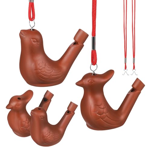 Yardwe 4Stücke Keramische Vogelpfeife Für Teilig Wasserfüllbar Tragbar Authentischer Vogelruf Für Outdoor Aktivitäten Und Vogelbeobachtung von Yardwe