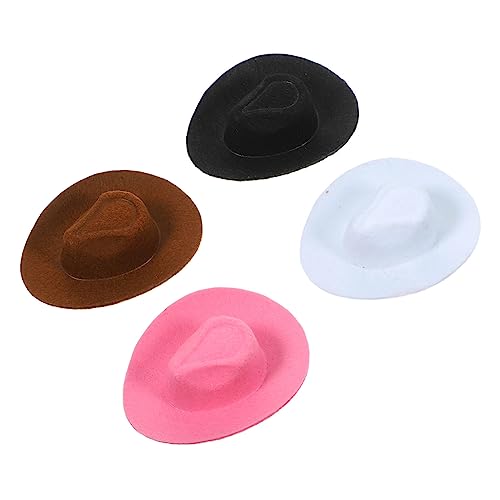 Yardwe 4stücke Miniatur Cowboyhüte Aus Nonwoven-Material Dekoration Für Puppen Partys Und Bastelprojekte Farblich Zufällig Leicht Und Wiederverwendbar von Yardwe