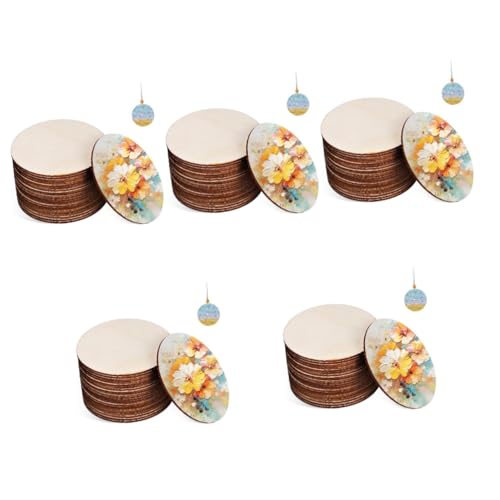 Yardwe 5 Sätze Holzspäne Selber Machen Runde Scheibenverzierung Wohnkultur Platten Rundes Scheibenornament Kreise Holzrunden Für Mittelstücke Runde Holzscheiben Pappel 20 Stück * 5 von Yardwe