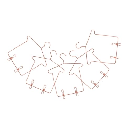 Yardwe 5 Sätze Mini Puppen Kleiderbügel aus Roségold für Puppenhaus Kleidung Clips für Hosen und Kleider für Spielzeugzubehör und Puppenoutfits von Yardwe