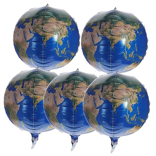 Yardwe 5 Stück 22 Ballon aus Aluminiumfolie runde Folienballons Welt Ballons aufblasbarer Folienballon Aufblasbare Folienballons Geburtstagsballons aus Folie Kugelballons von Yardwe