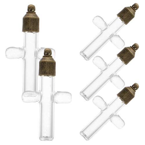 Yardwe 5 Stück Anhänger aus Glasflaschen Flasche wünschen winzige Gläser treibende Flaschen wünschen Miniaturflaschen Mini -Gläser Nachrichtenglas Legierung Transparent von Yardwe