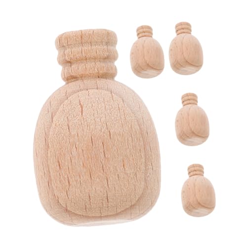 Yardwe 5 Stück Graffiti -Party -Ornamente Flasche Wein leeres Holzdekor Mini-Holzhandwerk leeres Holzhandwerk hölzern von Yardwe