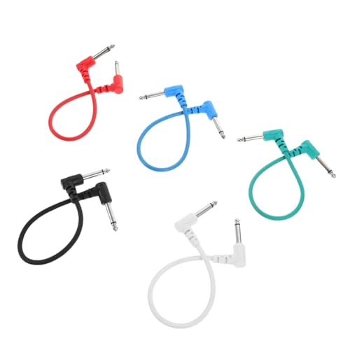 Yardwe 5 Stück Teiliges Gitarren Patchkabel Audiokabel für Effektpedale für Bass und Gitarren Optimiert für Pedalboard Layouts Schwarz von Yardwe