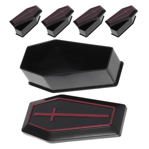 Yardwe 5 Stück Teiliges Miniatur Kaffeekisten für Halloween Dekoration Spooky Coffin Modelle zur Tischdekoration für Gruselige Partys und Kreative Streichideen von Yardwe