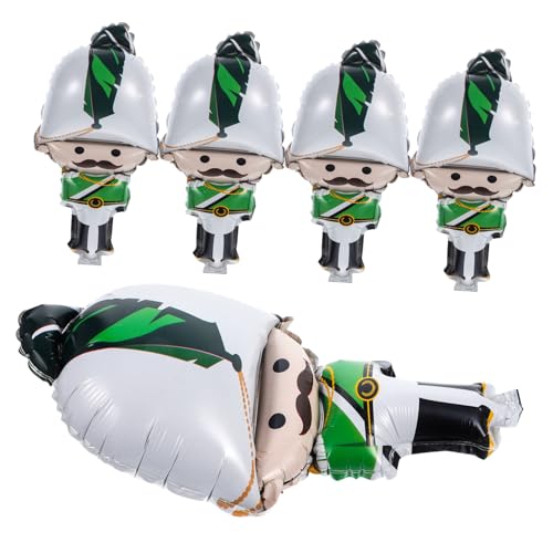 Yardwe 5 Stück Teiliges Weihnachtsballons Nutcracker Folienballons Lebendigen Farben Dekorative Weihnachtsdeko für Party Robust Vielseitig für Foto Requisiten Festliche Atmosphäre von Yardwe