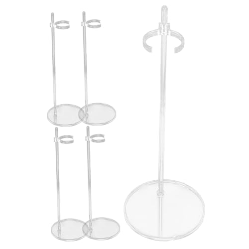 Yardwe 5 Stück Transparente Puppenständer Verstellbare Puppenhalter für Modelle Stabile Halterung für Figuren zum Ausstellen von Spielzeugen im Regal oder Dem von Yardwe