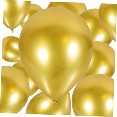 Yardwe 50 Stück Ballon Aus Metall Hochzeitsballons Party-latexballons Große Luftballons Party -requisiten Luftballons Für Bogen Dekorative Luftballons Empfangsballons Emulsion Golden von Yardwe