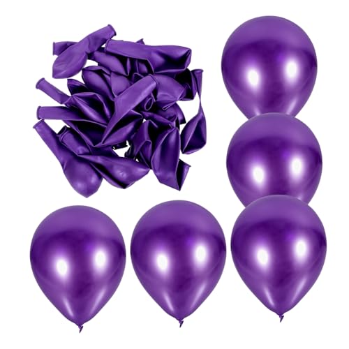 Yardwe 50 Stück Ballonanordnung Düster Dekoration Party Lustig Thematisiert Geburtstag Glänzend Farbig Blau Weiß Oh Festival Groß Pastell Luftballons Latexballons Emulsion Violett von Yardwe