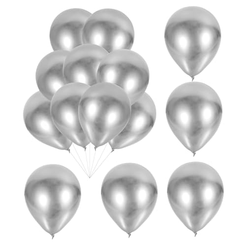 Yardwe 50 Stück Ballonanordnung süß Geburtstag transparent Dekoration überdimensioniert luftballons große ballons ballongas hochzeitsballon Partyballons Latex-Ballon-Party Emulsion Silver von Yardwe