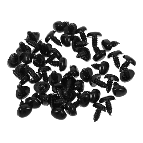Yardwe 50 Stück Tierische Nase Plüschpuppennase Puppe Machen Nase Tiere Nase Häkeln Babypuppennase Puppe Sicherheitsnase Gehäkelte Puppennase Gehäkelte Tiernase Kaninchen Plastik Black von Yardwe