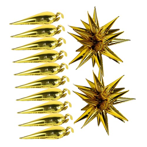Yardwe 50Stücke Jumbo Stern Luftballons Aufblasbare Folie mit Spikes Goldene Party Dekoration für Hochzeiten Fotokabinen und Feiern Vielseitige Hängende Verzierung von Yardwe