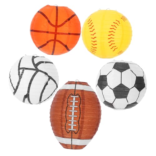 Yardwe 5Stücke Basketball und Fußball Papierlaternen Kreative Sport Party Dekorationen für Geburtstagsfeiern und Sportveranstaltungen Einfach Aufzuhängen Langlebig und Vielseitig Yardwe 5Stücke Basketball und Fußball Papierlaternen Kreative Sport Party Dekorationen für Geburtstagsfeiern und Sportveranstaltungen Einfach Aufzuhängen Langlebig und Vielseitig von Yardwe