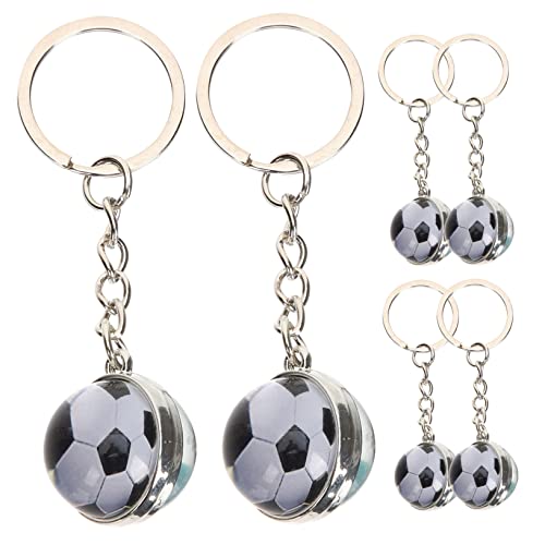 Yardwe 6 Stück Fußball-schlüsselanhänger Mädchen Schlüsselbund Fußball-partybevorzugung Fußball-partygeschenke Geburtstag Fußballschlüsselkette Heller Fußball Sport Name Glas von Yardwe