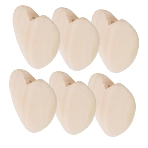Yardwe 6 Stück Liebesperlen aus Holz Bastelperlen aus Holz Holzperlen Masse Herzperlen für Handwerk Valentinstag Holzperle hölzern Beige von Yardwe
