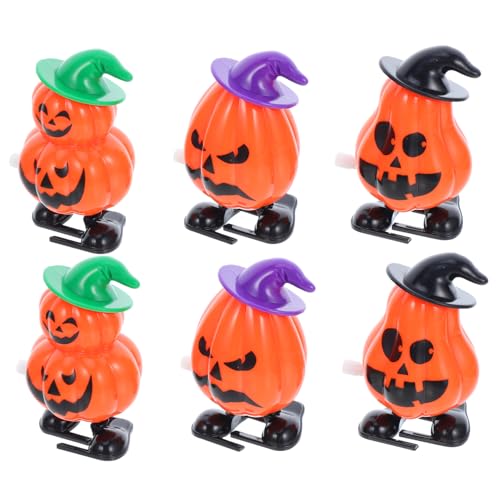 Yardwe 6 Stück Mini Aufziehspielzeuge für Partytüten Halloween Goodie Bag Füller und Preise Lustige Kürbisfigur von Yardwe