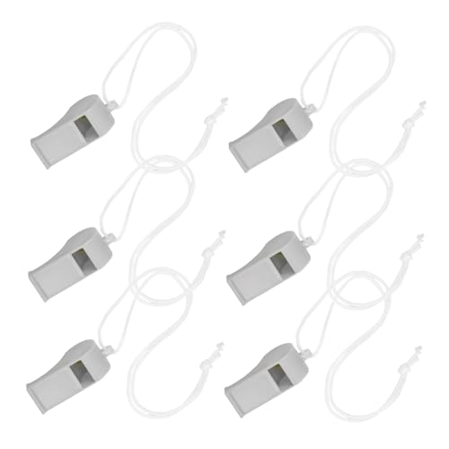Yardwe 6 Stück Partypfeifen Schiedsrichter pfeifen jubeln Sie Partygeschenke Pfeife für Trainer Sportpfeife aus Kunststoff Plastik Silver von Yardwe