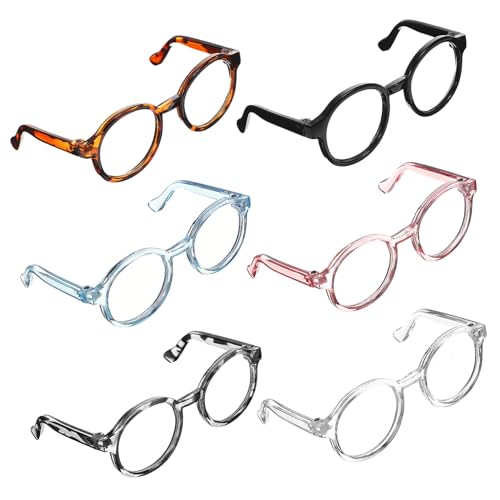 Yardwe 6 Stück Puppenbrille aus Baumwolle Artikel Kostüm vorgeben Augen Puppen Accessoires gläser Brille für Puppe Mini-Puppen-Sonnenbrillen-Requisiten Puppe Plastik von Yardwe