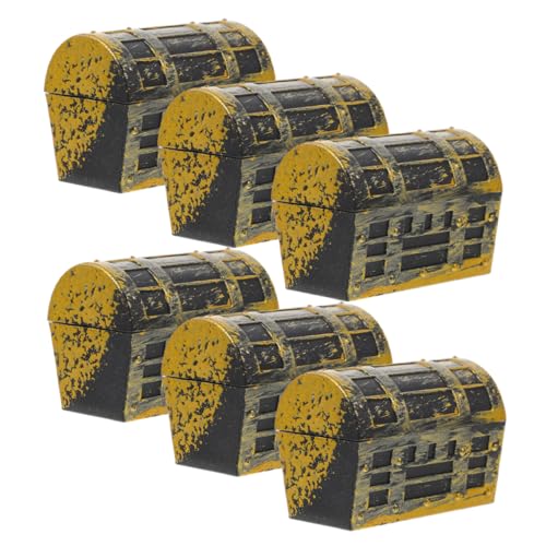 Yardwe 6 Stück Puppenhausminiaturen Party Für Mädchen Mini-hausverzierung Kleine Schatztruhe Miniatur-schatzkiste Mikroszenenkörbe Miniatur-puppenhauszubehör Abs Golden von Yardwe