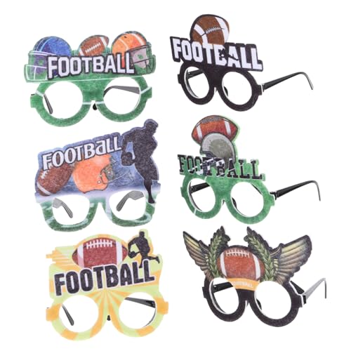 Yardwe 6 Stück Rugby-Brille Rugby-Geburtstagsparty-Dekorationen Fußball Geburtstagsparty-Brille Rugby-Party-Gefälligkeiten gläser Sportbrillen Neuartige Partybrille Filz von Yardwe