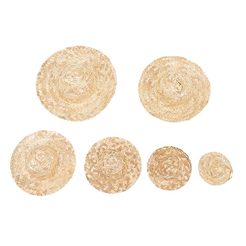 Yardwe 6 Stück Strick -Mini -Strohhut kleine Hüte für Puppen Puppenhüte Minihüte zum Basteln kleine Hüte zum Basteln Mini-Hut winziger Hut Miniaturhüte Mini-Hüte Mini-Miniatur-Hut Khaki von Yardwe