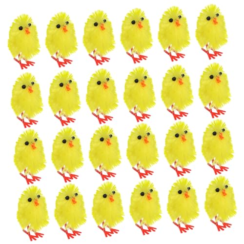 Yardwe 60 Stück Ostern-küken-dekoration Stütze Mini Gelbe Küken Bausatz Guck Plüsch Ausgestopft Flauschige Küken Hühnerdekorationen Küken Aus Kunstpelz Chemiefaser Und Kunststoff Yellow von Yardwe