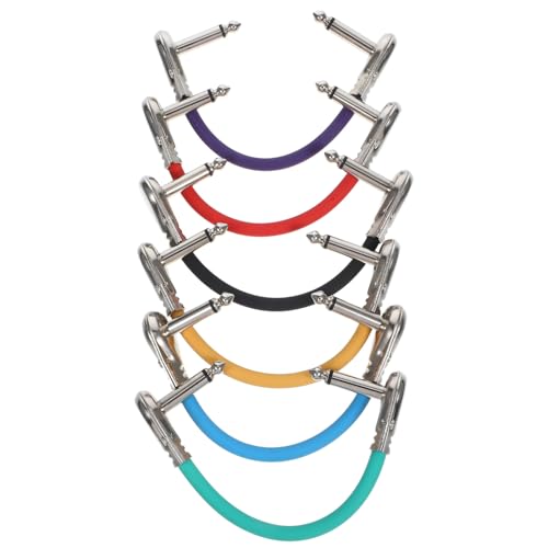 Yardwe 6Stücke Gitarren Patchkabel Hochwertiges Verbindungskabel mit Kupferkern für Gitarre und Effektpedale Langlebig und Perfektes Zubehör für Musiker von Yardwe
