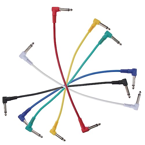 Yardwe 6Stücke Gitarrenpatchkabel Männlich Zu Männlich Rechtwinklige Audio Verbindungskabel Für Effektpedale Gitarre Und Bass Mischfarben von Yardwe