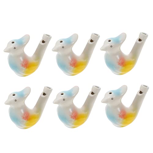 Yardwe 6Stücke Keramisches Pfeifenspielzeug Vogel Design Teiliges Wasser Vogelpfeifen Langlebig Und Sicher Für Outdoor Und Kreatives von Yardwe