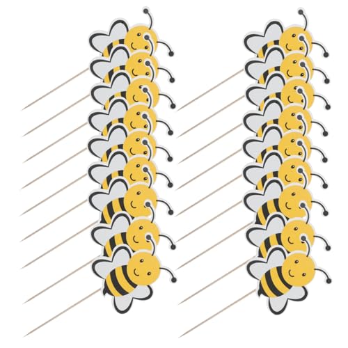 Yardwe 72 Stück Teiliges Bienen Cupcake Toppers mit Süßen Honigbienen Vielseitige Party Kuchen Dekoration für Geburtstag Shower und Feiertage Einfache Anwendung für Große Feiern von Yardwe