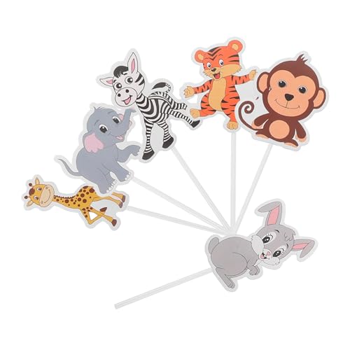 Yardwe 8 Stück Cupcake-Topper Dschungelkuchen Topper Holz Yardwe 8 Stück Cupcake-Topper Dschungelkuchen Topper Holz von Yardwe