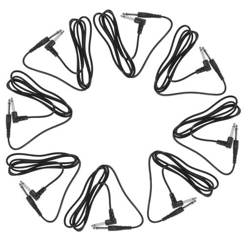 Yardwe 8 Stück Gitarrenkabel Akustisch Drinnen Instrument 6,35 Mm Patchkabel Audiokabel Patchkabel Gitarre Verstärkerkabel Basskabel Kabel Für Elektrische Gitarre Black Kupferkern von Yardwe