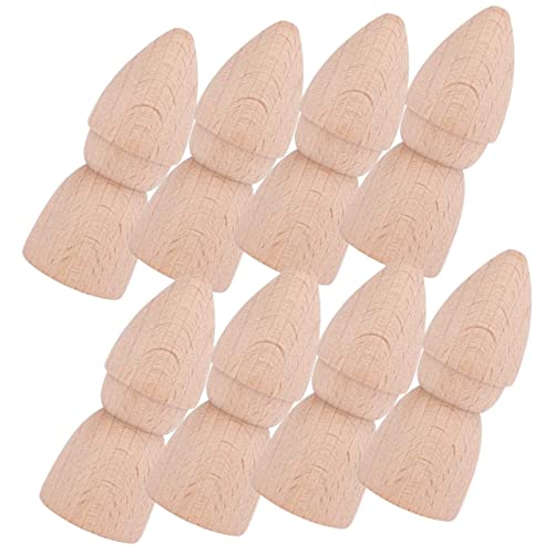 Yardwe 8 Stück Unlackierte Holz Puppendolls DIY Bastelbedarf für Peg Dolls zur Kreativen Gestaltung und Dekoration Partys und Heimdekoration von Yardwe