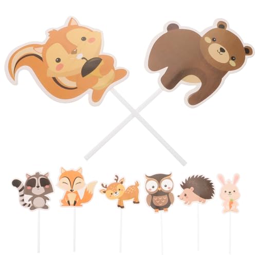 Yardwe 8Stücke Kuchenspießer Für Kreative Cupcake Dekoration Niedliche Kuchenaufsätze Für Kindergeburtstage Tortendeko Mit Tiermotiven von Yardwe