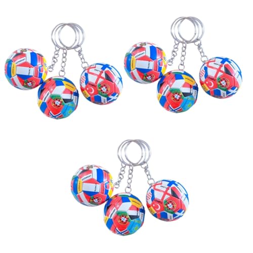 Yardwe 9 Stck Teiliges Fußball Schlüsselanhänger mit Internationalen Flaggen Kompakt und Leicht Material als Sport für Jungen und Fußball Partyzubehör Yardwe 9 Stck Teiliges Fußball Schlüsselanhänger mit Internationalen Flaggen Kompakt und Leicht Material als Sport für Jungen und Fußball Partyzubehör von Yardwe