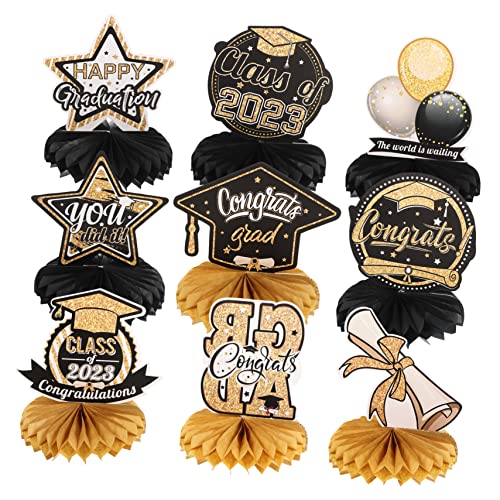 Yardwe 9 Stück Dekorative Wabenkugeln Für Die Abschlusssaison Einzigartig Glückwunsch Grad Party Bienenwabe Schulabschluss Groovig Grad Abschluss Mittelstücke Grün Black Papier von Yardwe