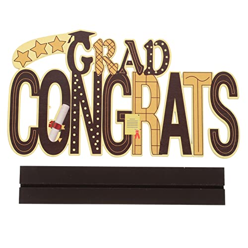 Yardwe Abschlussfeier Ornament Absolventen Abschluss Für Sie Grad Abschlussfeier Dekorationen Mini Abschluss Tischdekoration Gradation Abschluss Mittelstücke Lustig Party Holz von Yardwe