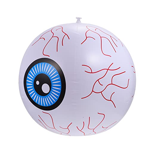 Yardwe Aufblasbarer Augapfel Ballon mit Fernbedienung Farbwechsel Leuchtender Halloween Augapfel Deko 1 Satz Weiß PVC für Spukhaus Bar Garten Outdoor Party Cosplay von Yardwe