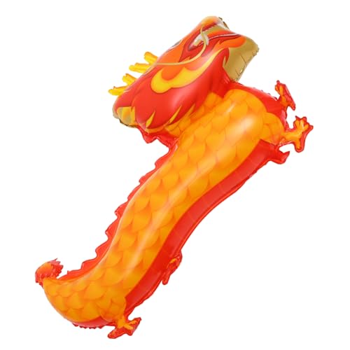 Yardwe Dragon King Ballon Groß Dekoration Party Led Urlaub Pastell Luftballons Chinesischer Elementballon Drachenballon Für Das Neue Jahr Cartoon-drachenballon Aluminiumfolie Orange von Yardwe