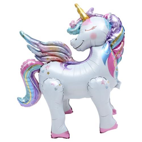 Yardwe Einhorn-Ballon Einhornballon Luftballons Partyzubehör LED Und Ballon in Einhornform bezaubernder Folienballon süße Ballonverzierung Einhorn-Modellierballons Aluminiumfolie von Yardwe