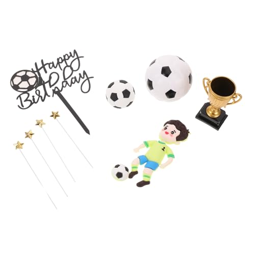 Yardwe Fußball Geburtstag Kuchen Dekorationen Realistische Fußballspieler Figuren Fußball Tortenstecker mit Goldenen Sternen Pokal für Jungen Party Sport Events Yardwe Fußball Geburtstag Kuchen Dekorationen Realistische Fußballspieler Figuren Fußball Tortenstecker mit Goldenen Sternen Pokal für Jungen Party Sport Events von Yardwe