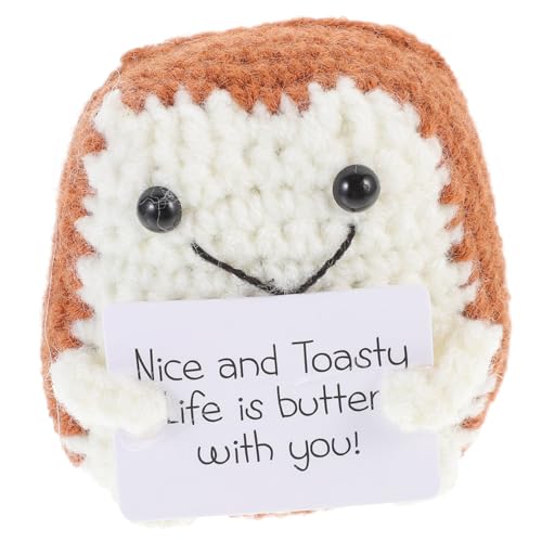 Yardwe Garnhängelteile Miniatur Puppensachen Zubehör Stoffpuppe Plüsch Garnornament Strickschmuck Toast Bücherregal -Verzierung Bücherregal - Strickspielzeug aus Wolle Weiß von Yardwe